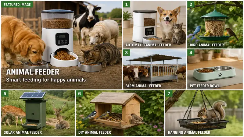 Smart pet feeder for pets and farm animals in modern feeding setup