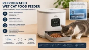 refrigerated wet cat food feeder keeping meals fresh and safe all day