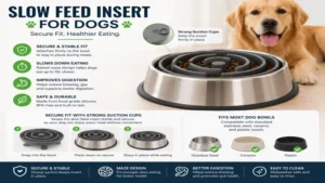 slow feed insert for dogs with secure suction cups and durable maze feeding design
