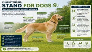 stand for dogs behavior infographic explaining posture and body language