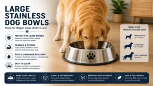 Large Stainless Dog Bowls suitable for medium and large breed dogs