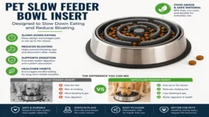 pet slow feeder bowl insert designed to reduce bloating and support healthy eating habits