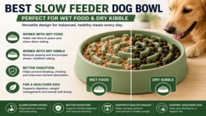best slow feeder dog bowl suitable for wet food and dry kibble feeding