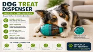 dog treat dispenser combined with durable chew toy features for active and playful dogs