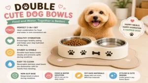 double cute dog bowls for food and water feeding convenience