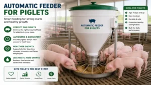 automatic feeder for piglets supplying feed in a clean barn environment