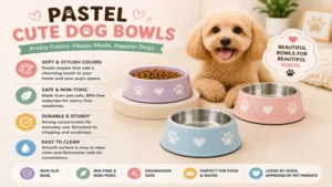 pastel cute dog bowls with soft modern colors for pet homes
