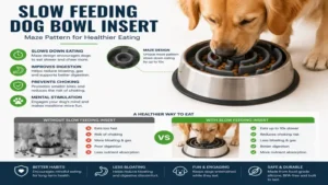 slow feeding dog bowl insert with maze pattern promoting safer and slower eating behavior