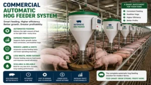 commercial automatic hog feeder system improving efficiency on a pig farm