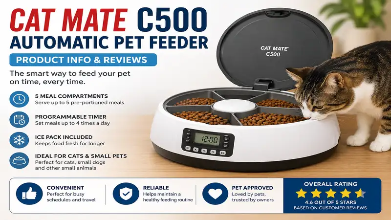 cat mate c500 automatic pet feeder product info and reviews