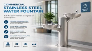commercial stainless steel water fountain for public facilities and high-traffic areas