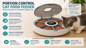 cat food feeder for wet food designed with portion control compartments to support healthy feeding habits