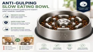 Anti-gulping slow eating dog bowl stainless for healthier and safer dog feeding