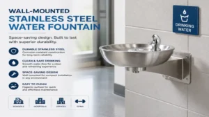 wall mounted stainless steel water fountain with durable corrosion-resistant construction