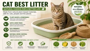Natural cat best litter made from eco-friendly ingredients that are safe for cats and families