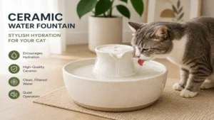 Stylish ceramic water fountain cat perfect for modern homes and healthy pet hydration