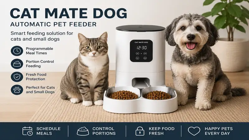 cat mate dog automatic pet feeder for convenient feeding of cats and small dogs