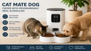 cat mate dog feeder with programmable meal scheduling for pets