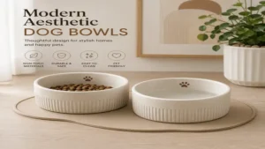 Elegant aesthetic dog bowls with minimalist ceramic design for contemporary homes