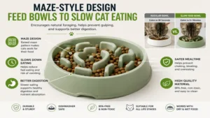 Maze-style feed bowls to slow cat eating helping cats eat at a slower and healthier pace