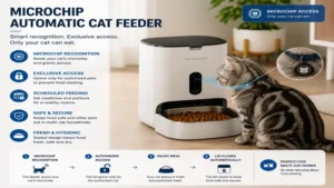Microchip automatic cat feeder recognizing your cat's microchip for personalized feeding access