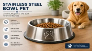 Stainless steel bowl pet designed for easy cleaning and long-term use