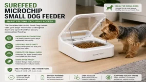 surefeed microchip small dog feeder recognizing your pet's microchip for personalized feeding access.