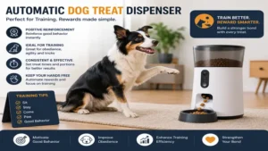automatic dog treat dispenser used for positive reinforcement during dog training