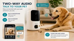 Wi-Fi remote treat dispenser with two-way audio in a remote treat dispenser system