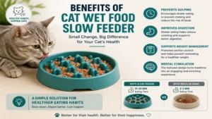 Cat wet food slow feeder helping prevent gulping, vomiting, and overeating