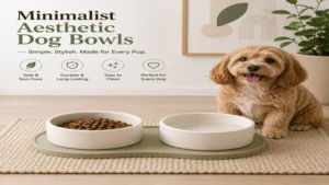 Minimalist aesthetic dog bowls suitable for small and medium-sized dogs
