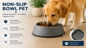 Non-slip bowl pet featuring a stable base to reduce spills and movement