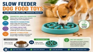 Slow feeder dog food toys that improve digestion and prevent overeating in dogs