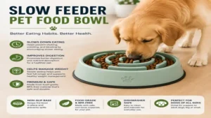 Slow feeder pet food bowl designed to encourage healthier eating habits in pets