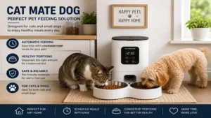 cat mate dog feeder placed in a clean kitchen feeding area for pets