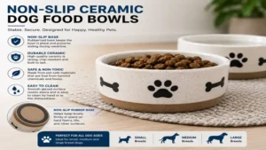 Non-slip ceramic dog food bowls for clean and stable pet feeding