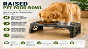 Personalized pet food bowl with a custom name for dogs and cats at home