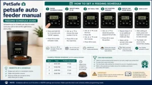 petsafe auto feeder manual showing how to customize a feeding schedule for consistent automatic meals.