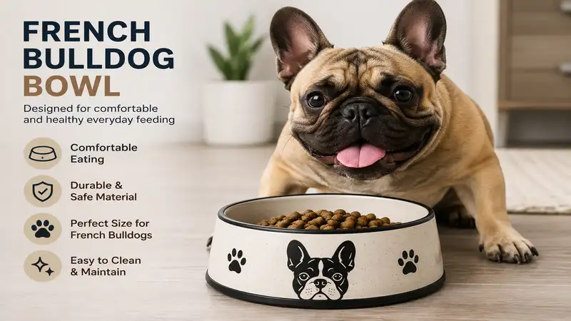 French bulldog bowl designed for comfortable and healthy everyday feeding