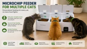 microchip feeder for multiple cats with individual feeding access