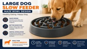 Large dog slow feeder with a maze bowl design that encourages slower eating