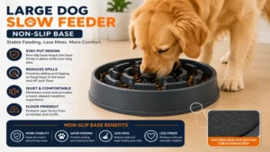 Large dog slow feeder with a non-slip base for stable and mess-free feeding