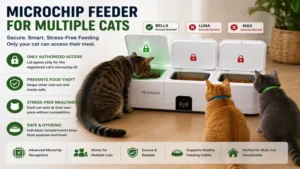 microchip feeder for multiple cats designed for secure individual feeding