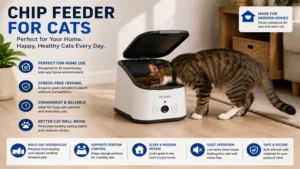 chip feeder for cats designed for convenient and stress-free feeding in modern homes
