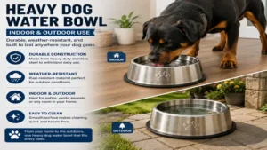 heavy dog water bowl suitable for indoor and outdoor use with durable stainless steel construction