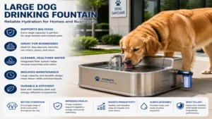 large dog drinking fountain with a filter for cleaner and fresher drinking water
