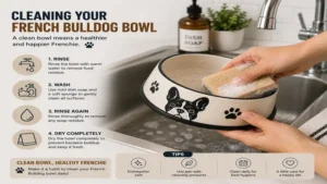 Cleaning a french bulldog bowl properly to maintain hygiene and freshness