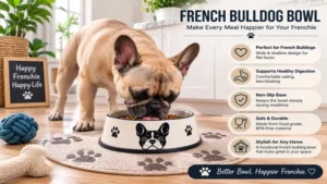 French bulldog bowl placed in a modern kitchen feeding area for everyday meals