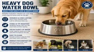 heavy dog water bowl built for reliable everyday hydration at home, outdoors, during travel, and in crates