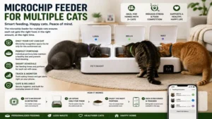 microchip feeder for multiple cats providing convenient personalized feeding at home